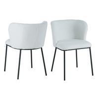 Stuhl-Set Weiß B: 54,5 cm - Schwarz/Weiß, MODERN, Textil/Metall (54,5/76/59cm) - Livetastic