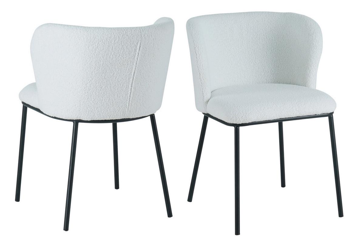 Stuhl-Set Weiß B: 54,5 cm - Schwarz/Weiß, MODERN, Textil/Metall (54,5/76/59cm) - Livetastic