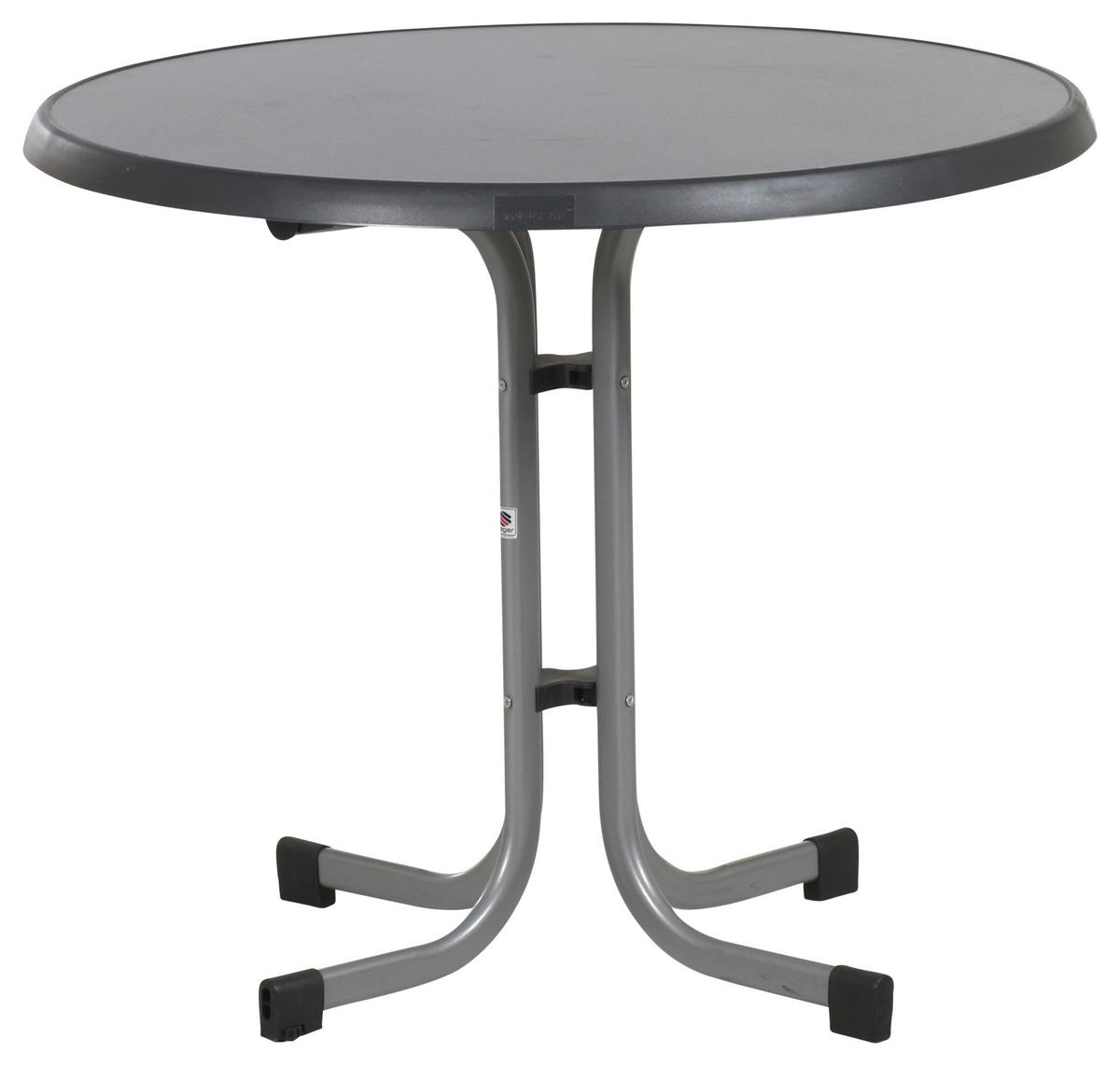 Gartentisch Klappbar Holzwerkstoff/Metall ⌀ 86 cm - Graphitfarben, MODERN, Holzwerkstoff/Metall (86/86/72cm) - Sieger