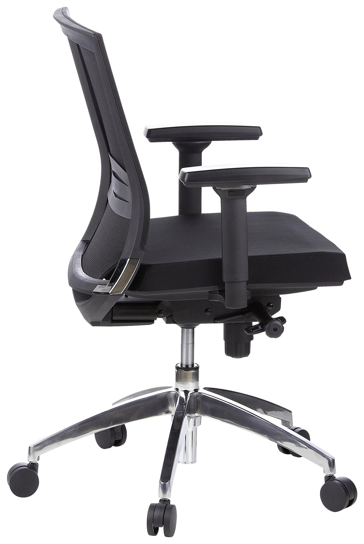 Drehstuhl Porto Pro Schwarz - Alufarben/Schwarz, MODERN, Kunststoff/Textil (59/108/49cm) - MID.YOU