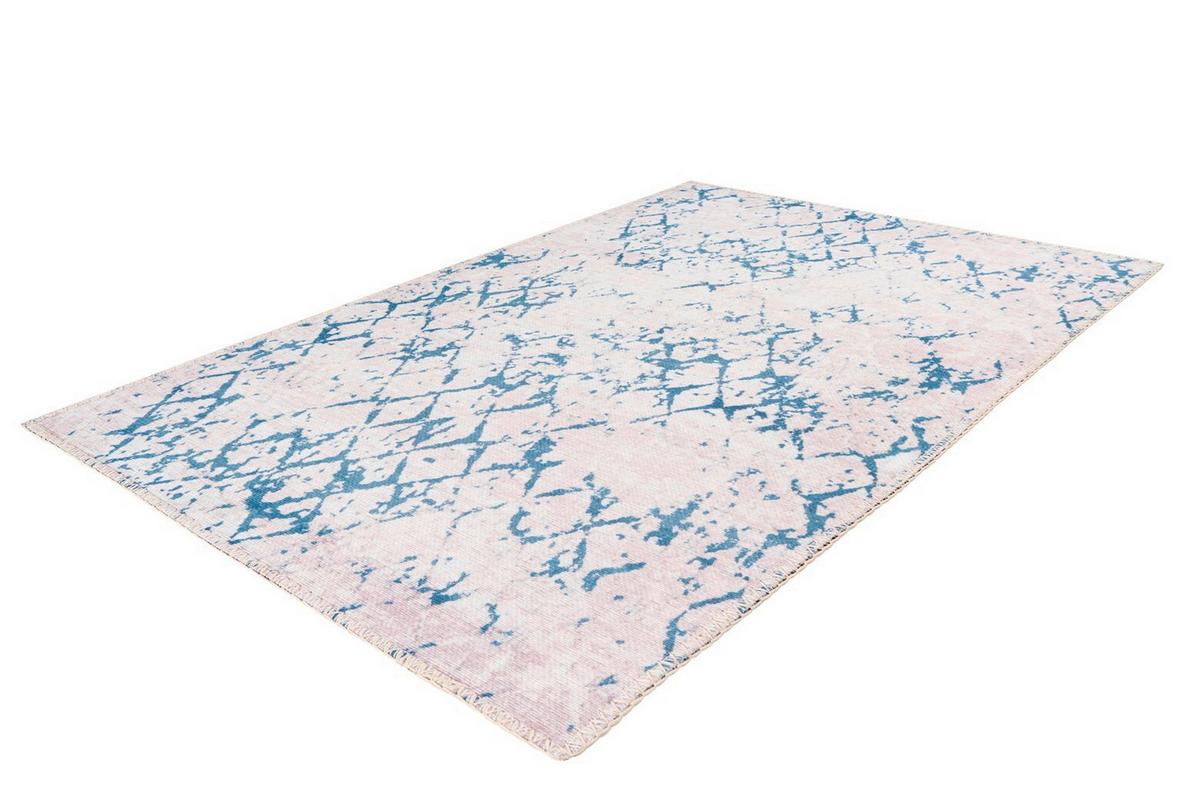 FLACHWEBETEPPICH Blau/Weiß - Blau/Weiß, KONVENTIONELL, Textil (120/180cm) - Kayoom