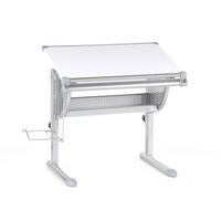 Jugendschreibtisch Belia Weiß - Silberfarben/Weiß, Basics, Holzwerkstoff/Kunststoff (50/80/56-80cm) - MID.YOU
