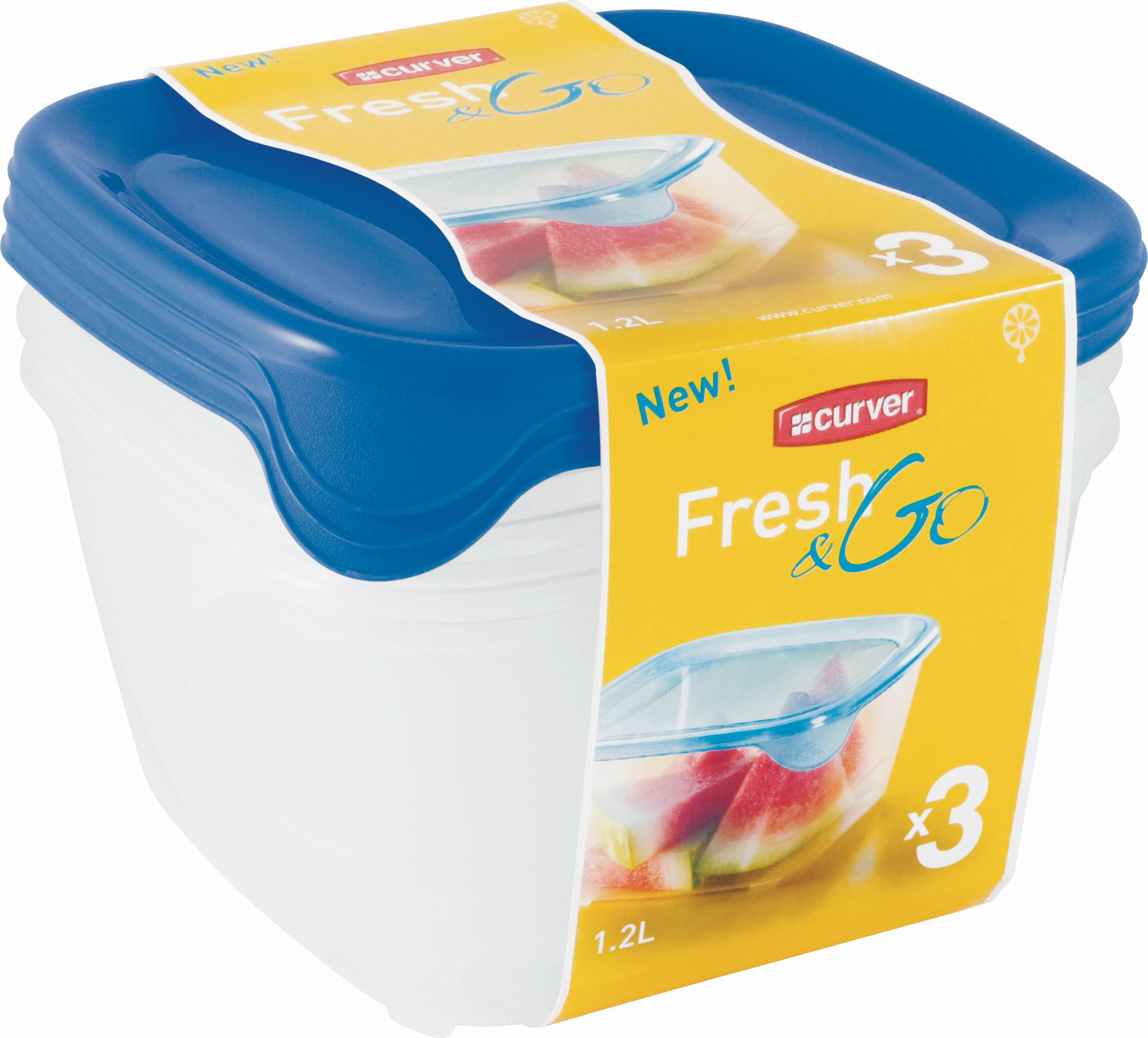 Tárolódoboz 3x 1,2 Liter, Fresh & Go - műanyag - Curver