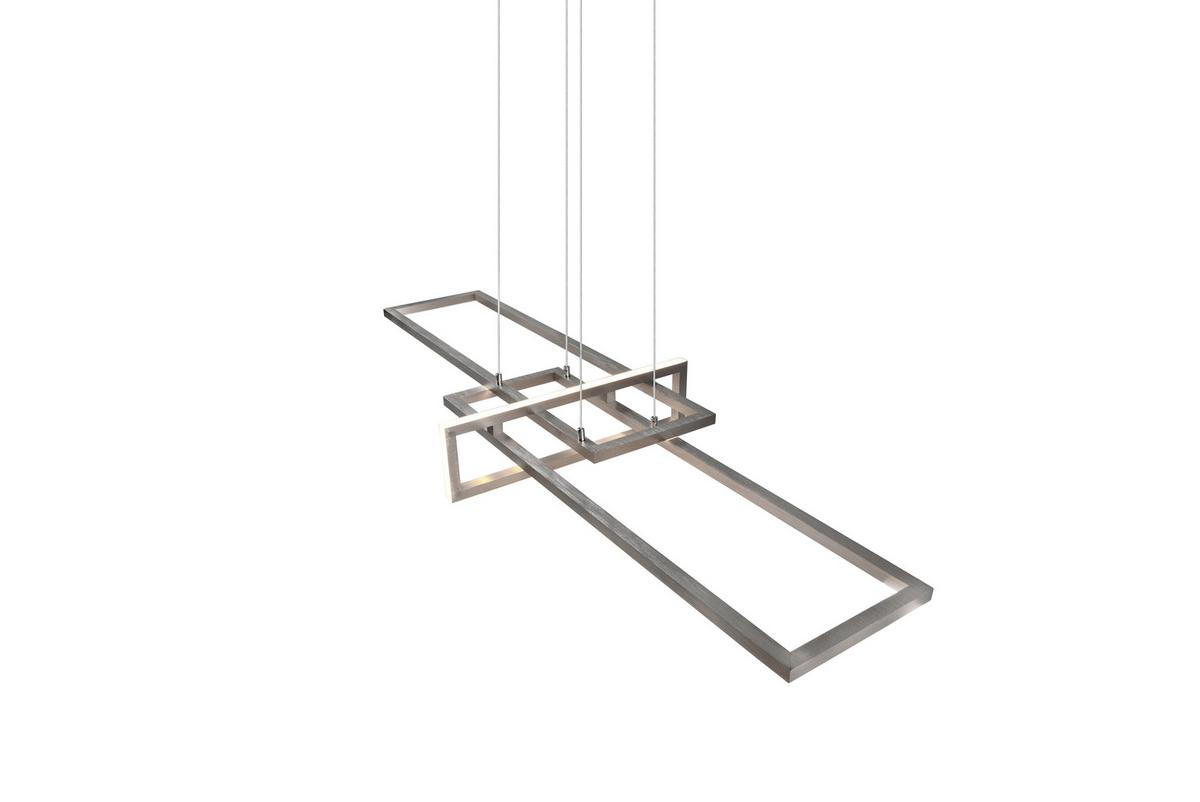 LED-Hängeleuchte H: 150 cm 3-Flammig höhenverstellbar - Nickelfarben, Design, Metall (110/40/150cm) - Trio Leuchten