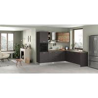 Eckküche Freia Mit Geräte 250x225 Cm Anthrazit/nussbaum - Walnussfarben/Alufarben, LIFESTYLE, Holzwerkstoff/Kunststoff (250/225cm) - MID.YOU