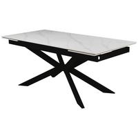 Rozťahovací stôl LEON 180-260x90 - čierna/biela, Modern, kov/keramika (180-260/90/76cm) - Premium Living