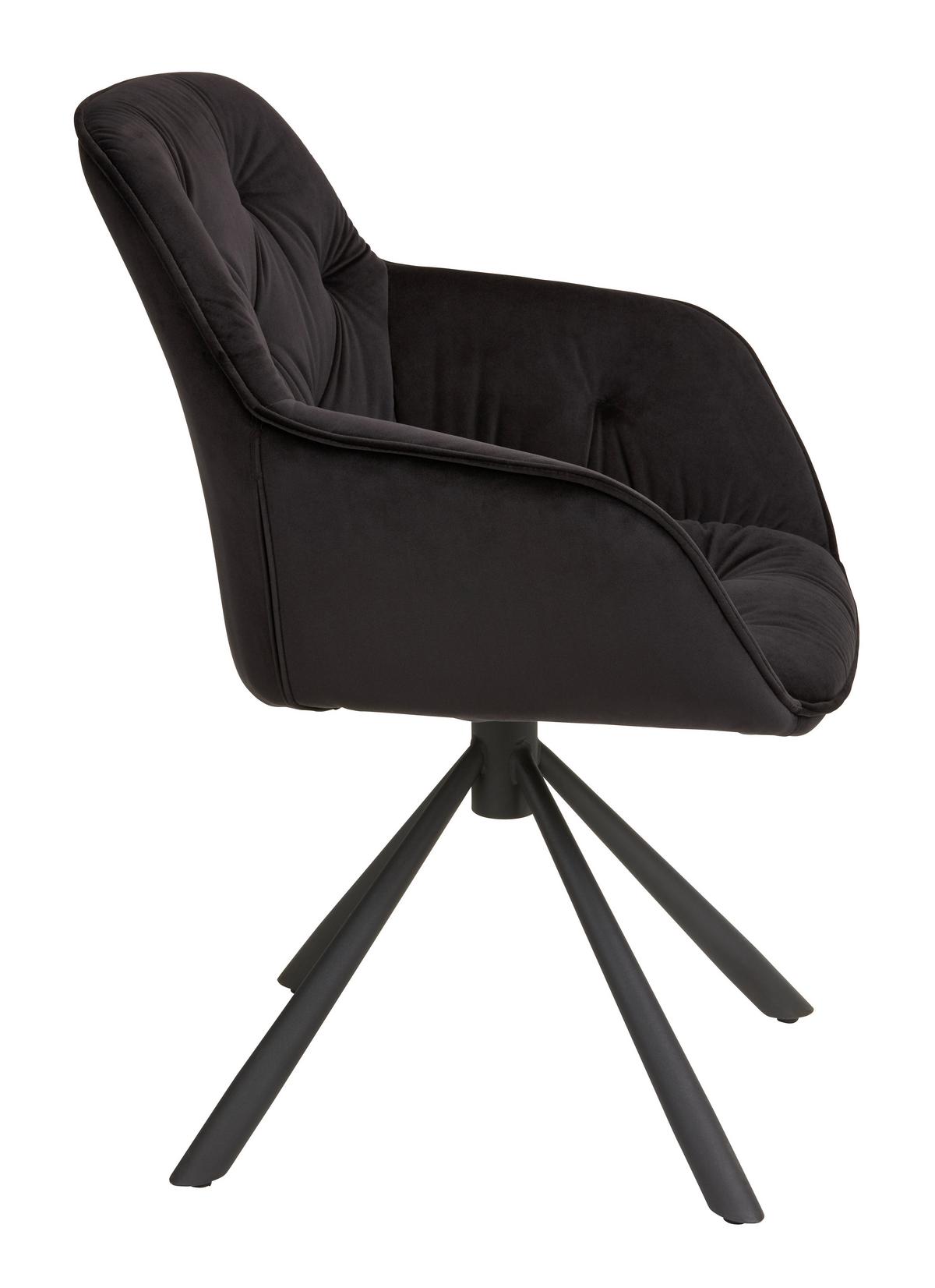 Židle EILEEN černá - černá, Lifestyle, kov/textil (68/86/64cm) - Premium Living