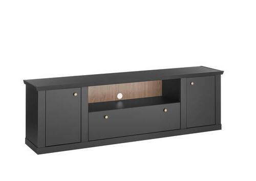 Lowboar Lincoln Schwarz/Eichefarben B: 205cm - Eichefarben/Schwarz, Design, Holzwerkstoff (205/62/42cm) - MID.YOU