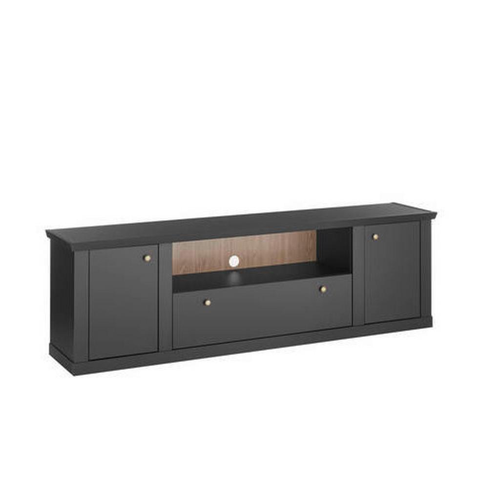 Lowboar Lincoln Schwarz/Eichefarben B: 205cm