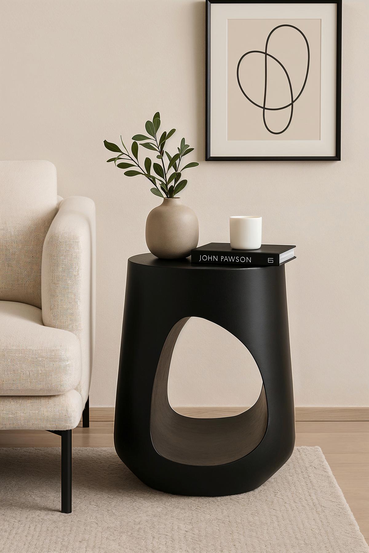 BEISTELLTISCH Schwarz B: 32 cm - Schwarz, Design, Holz (32/32/46cm) - MID.YOU