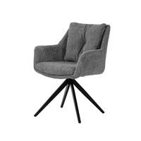 ARMLEHNSTUHL Schwarz/Grau B: 65,5cm - Schwarz/Grau, MODERN, Textil/Metall (65,5/84,5/66cm) - MID.YOU