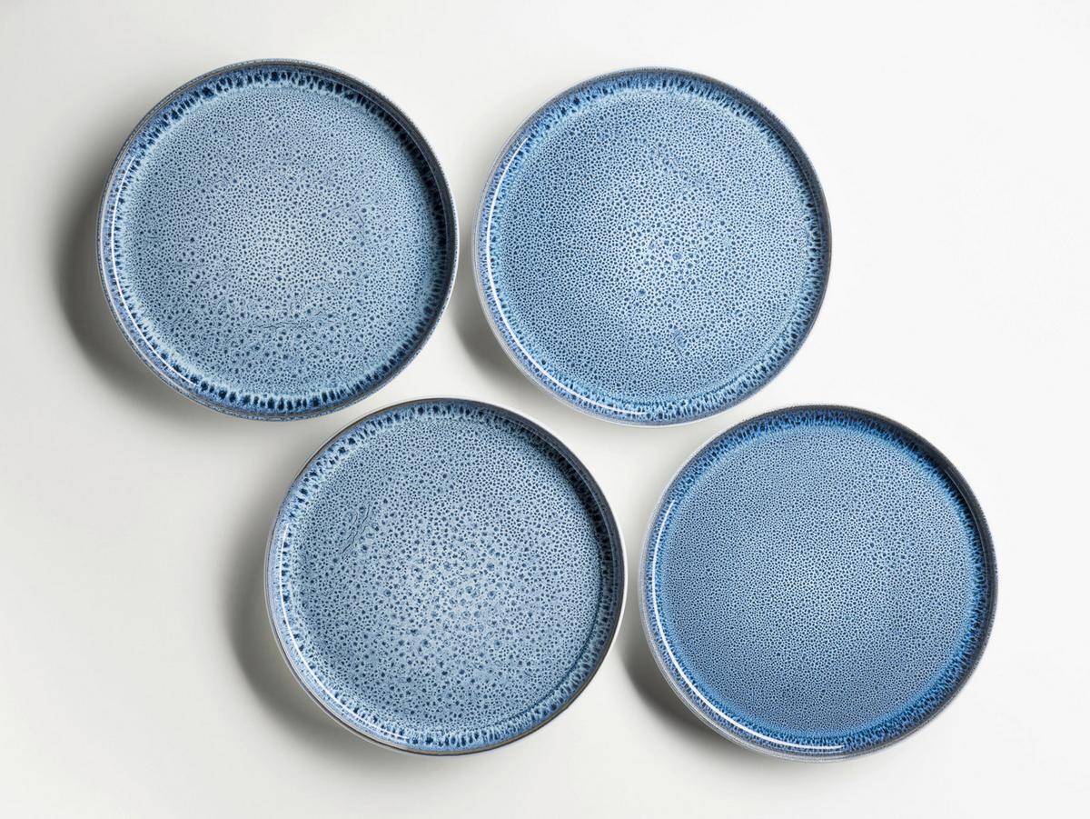 Kombiservice Malea 16-Teilig Steinzeug, Blau, 4 Personen - Blau, Basics, Keramik - Mäser