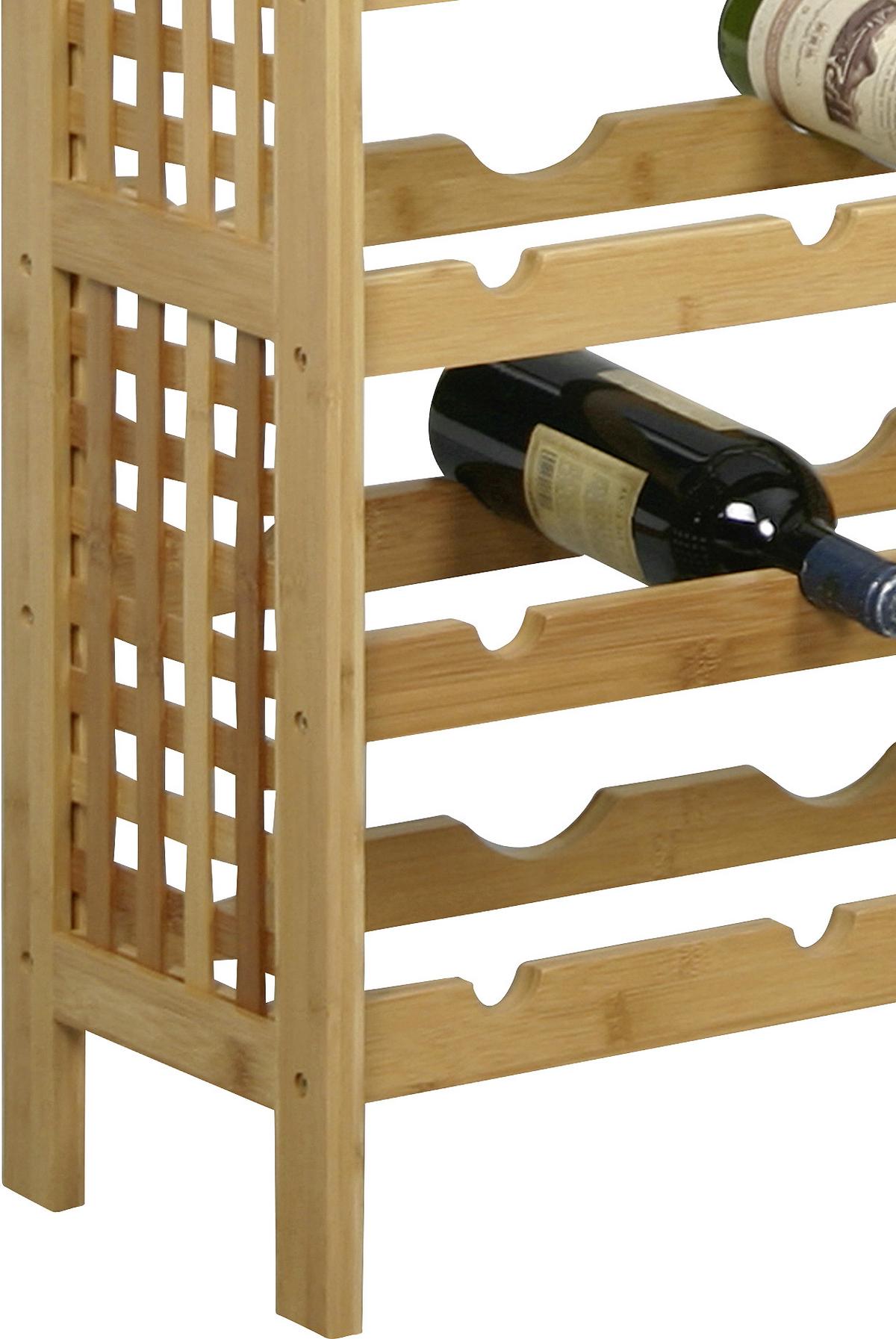 Weinregal Bambus Natur 20 Flaschen BxH: 63x73 cm - Naturfarben, MODERN, Holz (63/73/25cm)