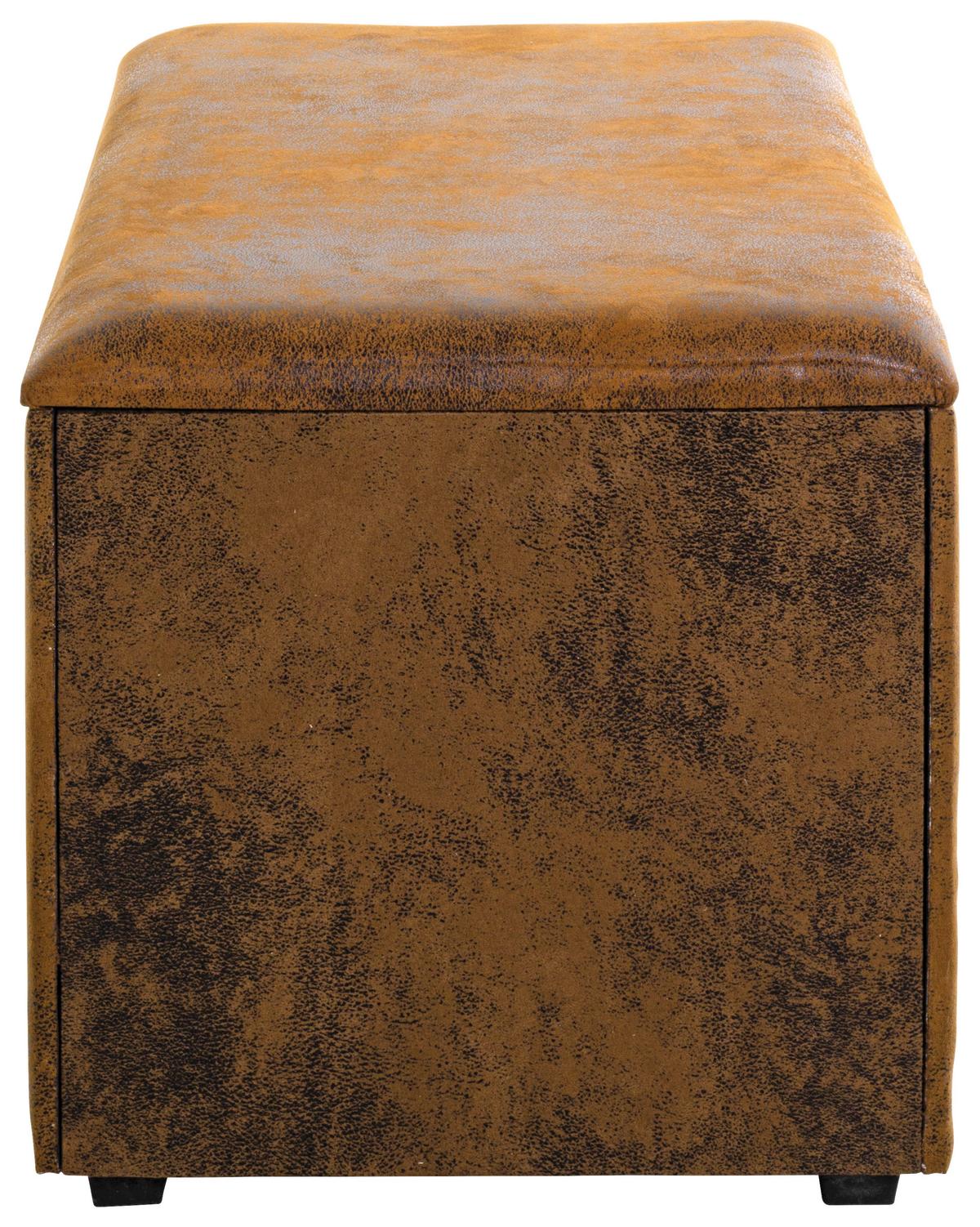 Truhenbank Miguel 25873 - Braun, MODERN, Holzwerkstoff/Textil (65/42/40cm)