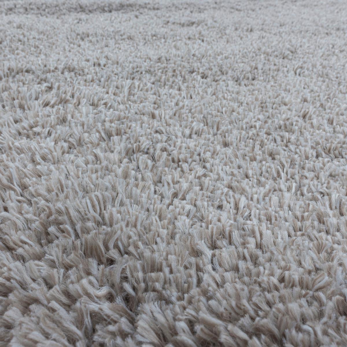 Hochflor Teppich Beige Naturfaser Fluffy 140x200 cm - Beige, Basics, Textil (140/200cm)