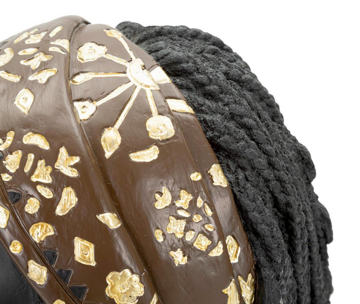 Skulptur Massai Woman Schwarz, Goldfarben, B: 19 cm - Goldfarben/Schwarz, Basics, Kunststoff (19/30/18.5cm)