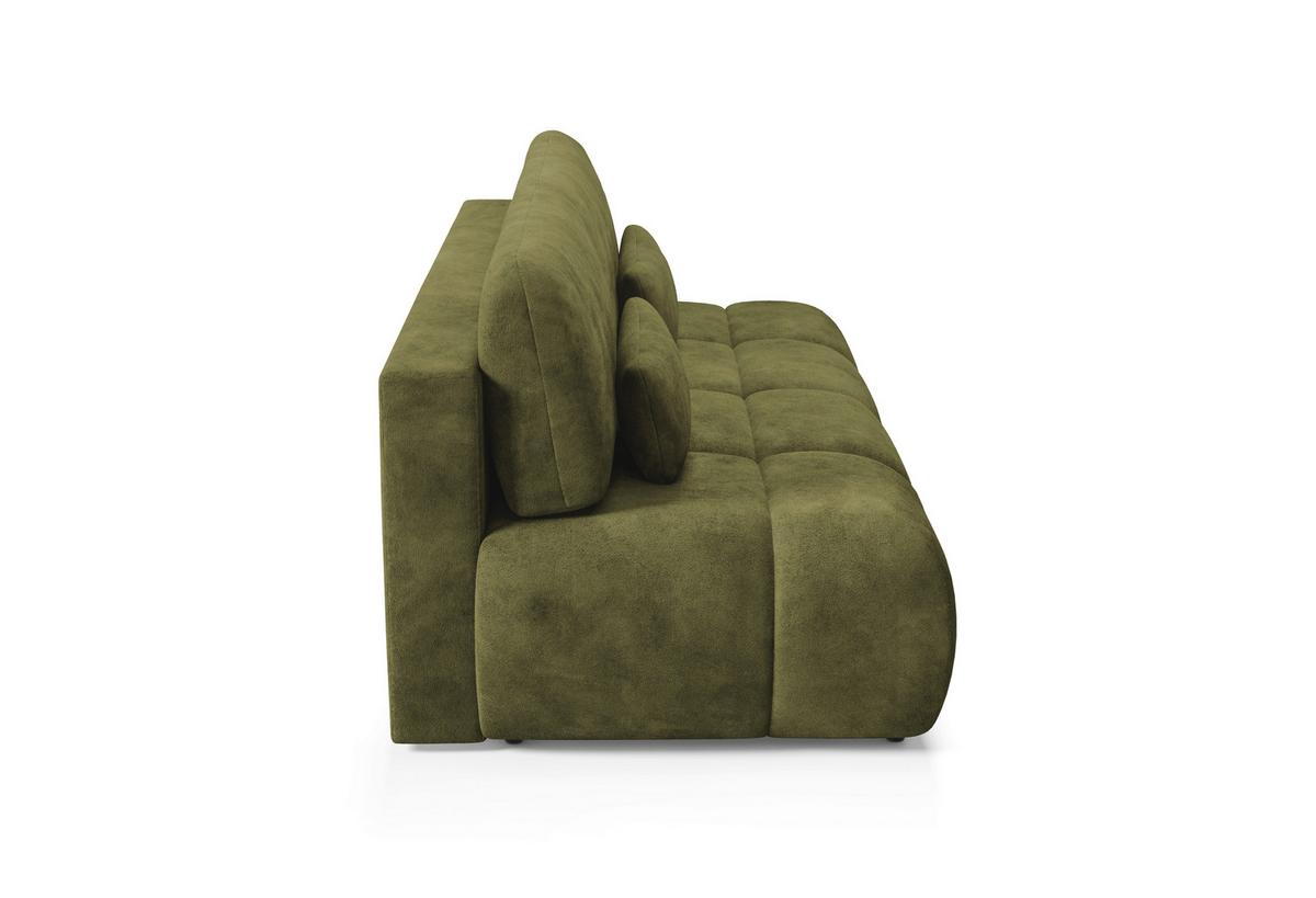 Schlafsofa Maron Olivgrün - Schwarz/Olivgrün, Design, Textil (219/94/110cm) - Livetastic