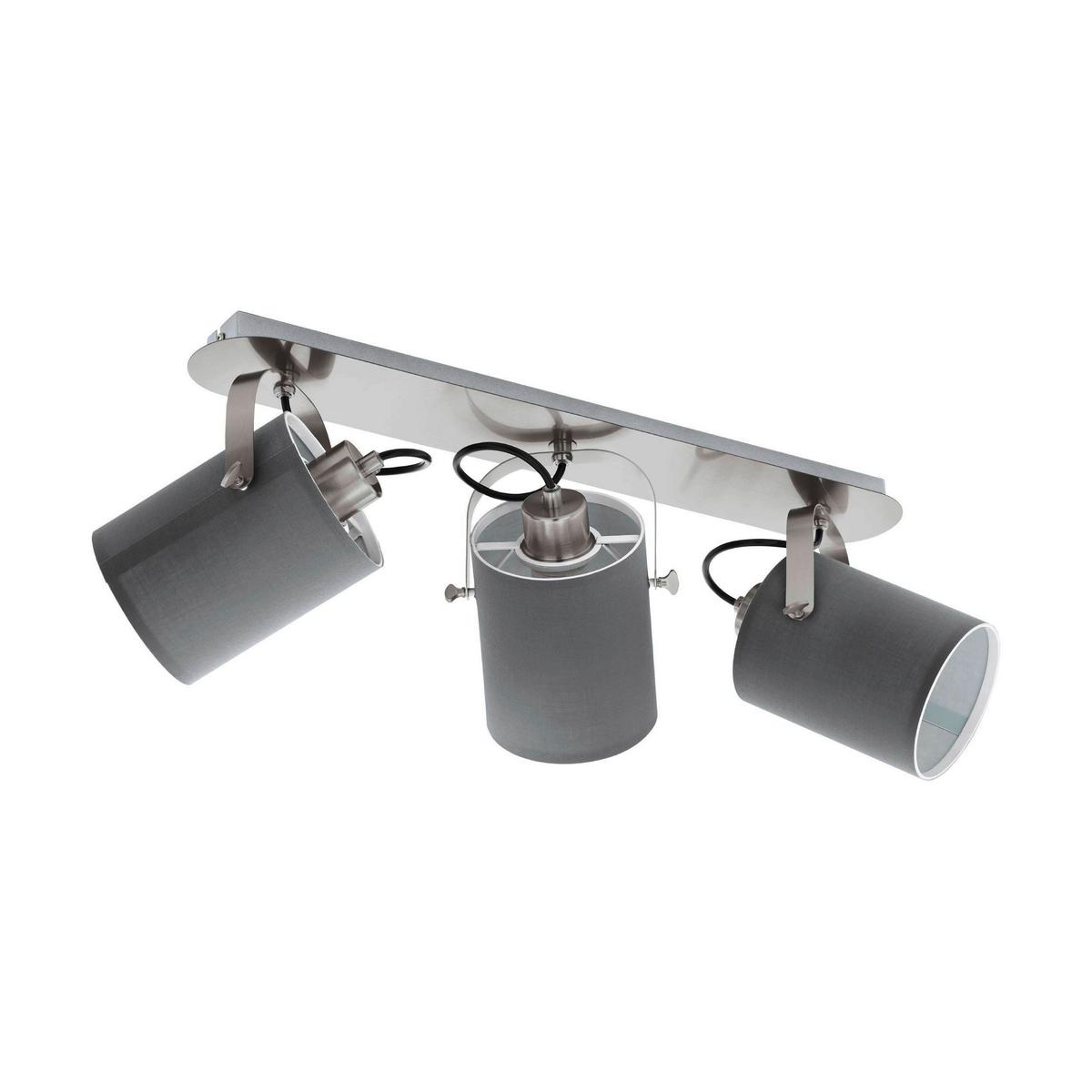 Strahler 98141* Villabate - Grau/Nickelfarben, Basics, Textil/Metall (57,5/9/10cm) - Eglo