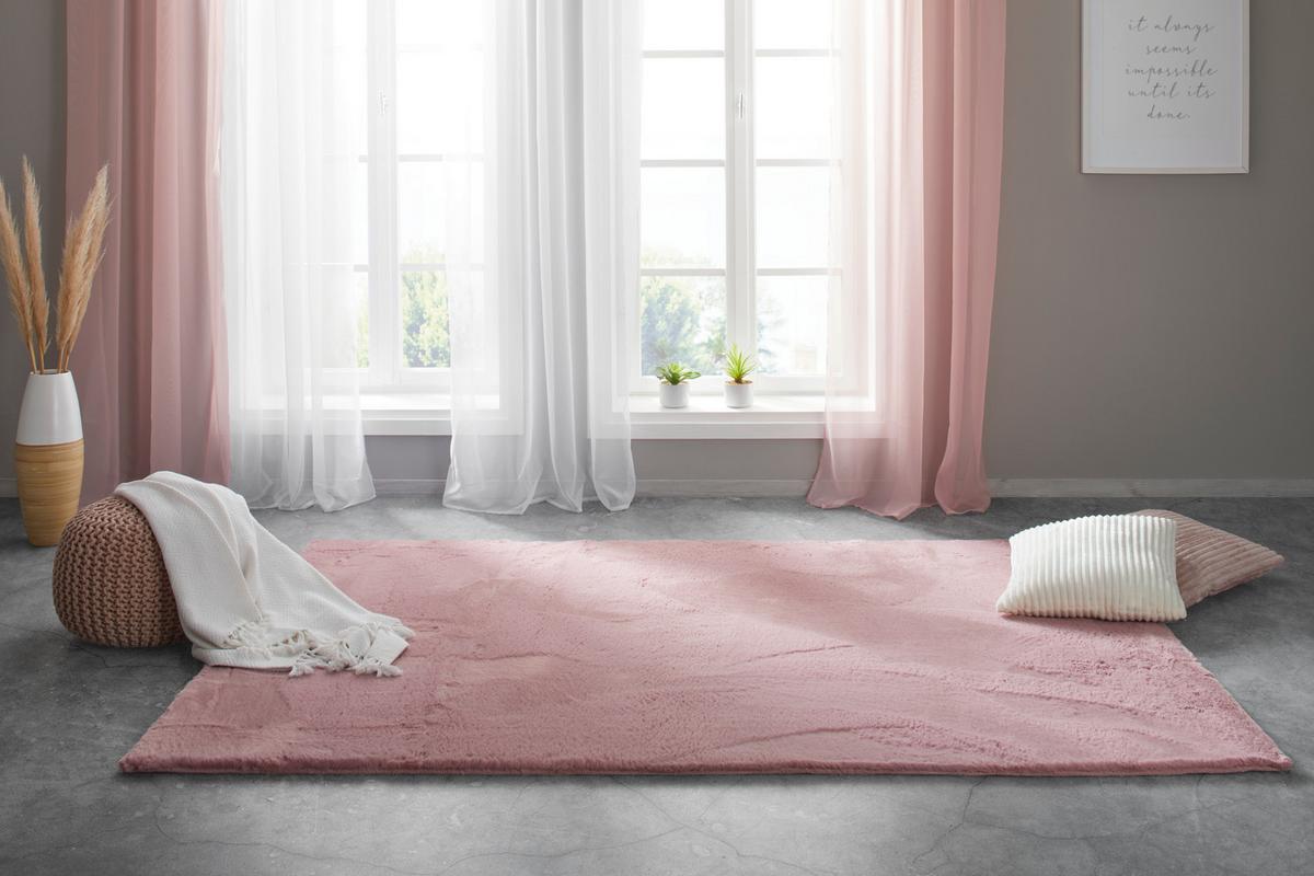 UMELÁ KOŽUŠINA Caroline 3, 160/220cm, ružová - staroružová, textil (160/220cm) - Mömax
