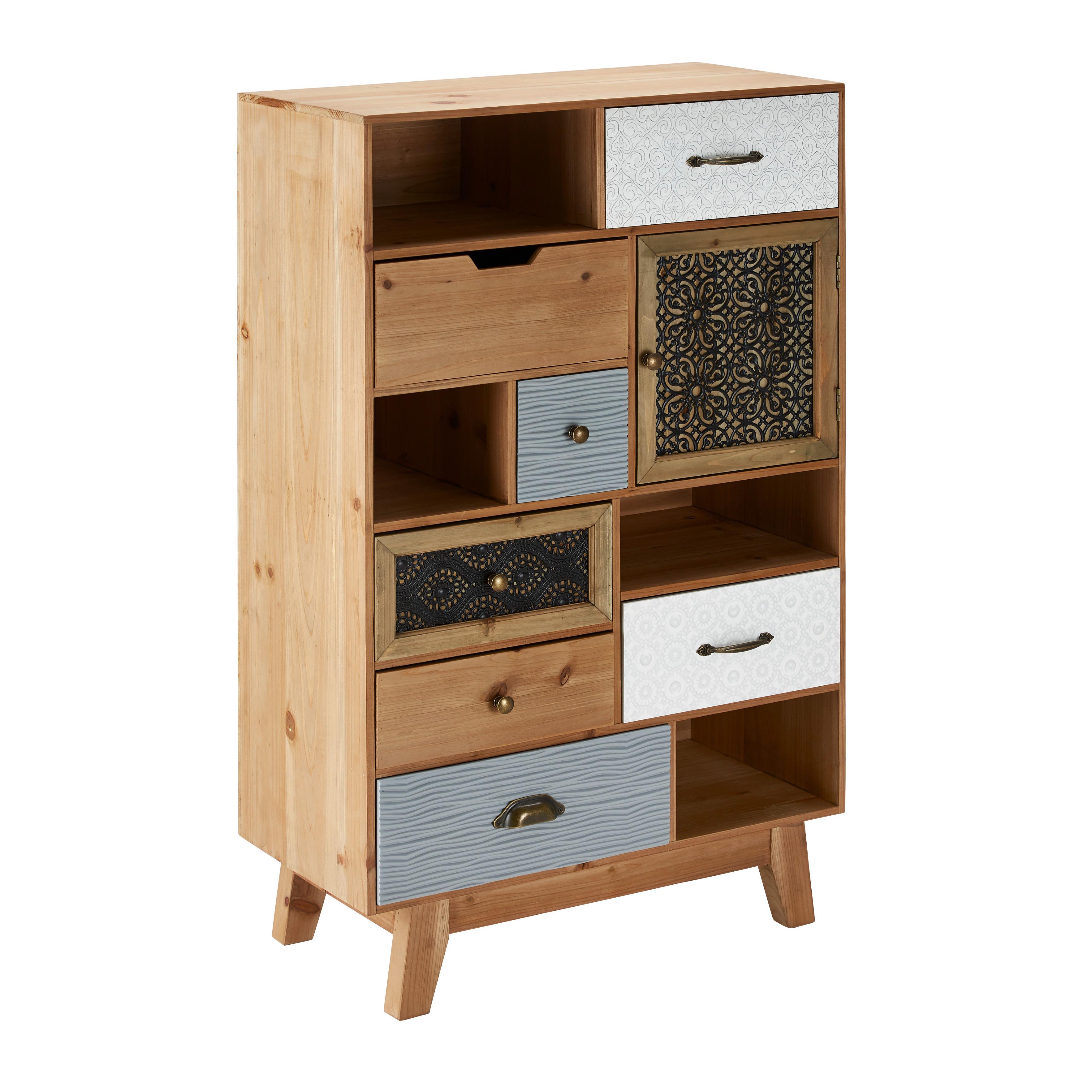 Komoda FRAME - barvy borovice/černá, Moderní, dřevo (68/112/34cm) - Modern Living