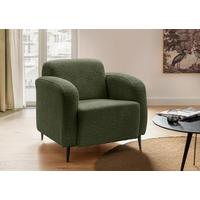 Sessel Marone Dunkelgrün B: 85cm - Dunkelgrün/Schwarz, MODERN, Textil (85/76/90cm) - Livetastic