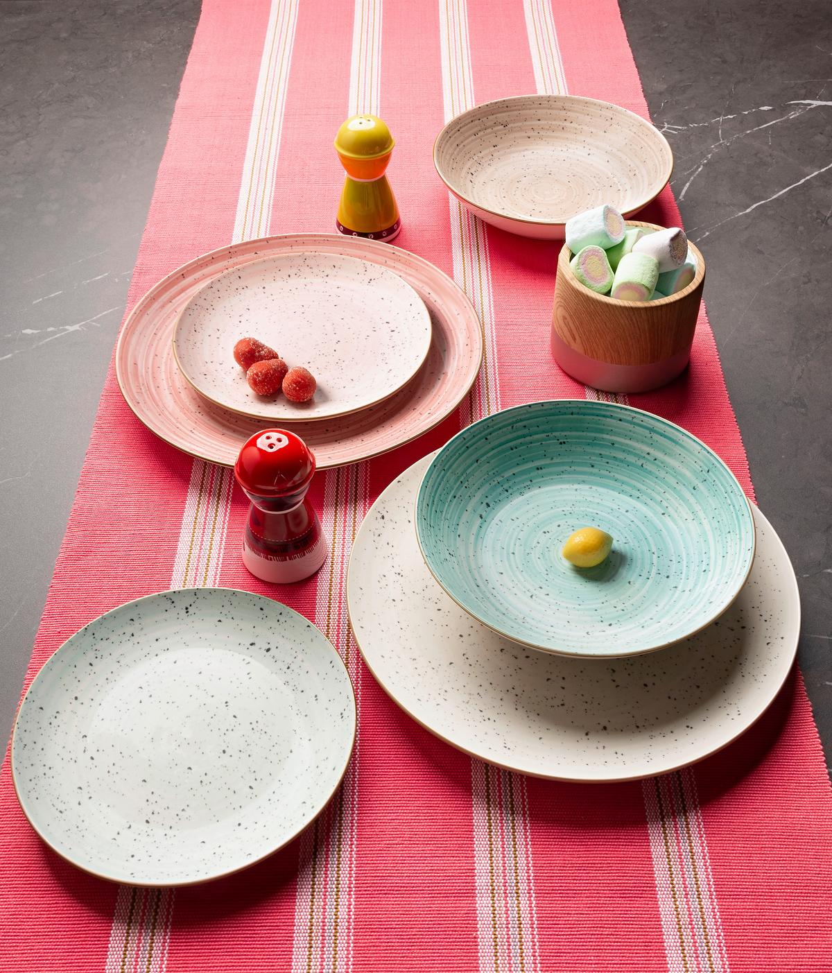 Tafelservice Pepper Keramik 6 Personen Geschirr Set - Multicolor, Design, Keramik - Tognana