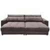 Big Sofa Barura Loveseat Mokka Cord - Schwarz/Mokka, KONVENTIONELL, Holzwerkstoff/Textil (292/90/194cm) - MID.YOU