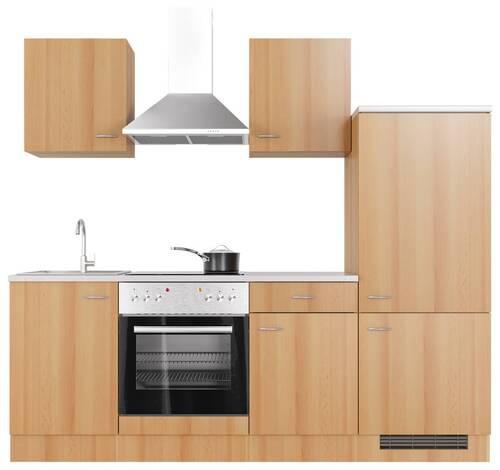 Küchenblock Nano Buchefarben/Beige B: 220 cm - Beige/Buchefarben, MODERN, Holzwerkstoff (220cm) - FlexWell