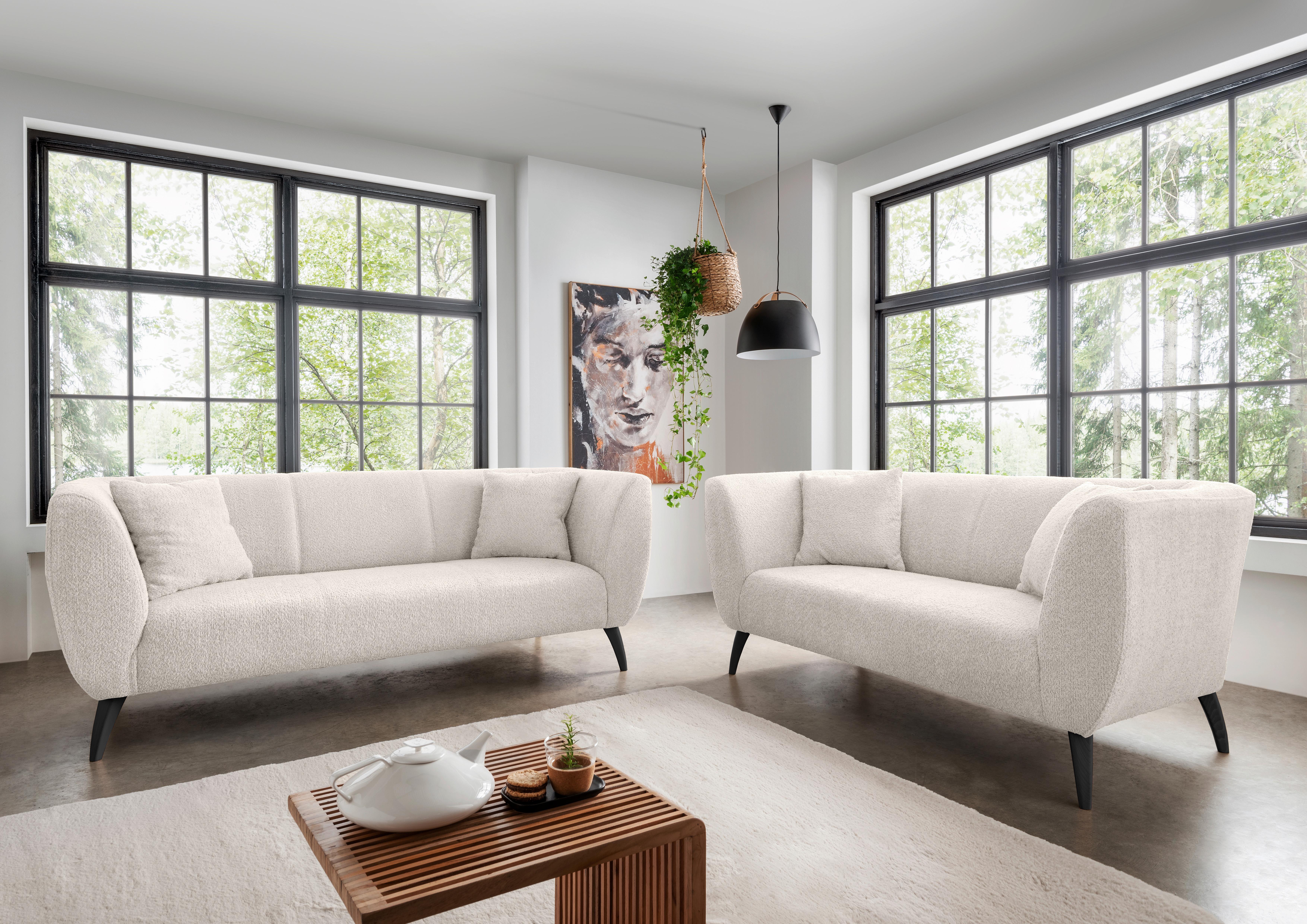 2-Sitzer-Sofa Colori Weiß Rücken Echt - Schwarz/Weiß, MODERN, Textil (172/83/88cm) - MID.YOU