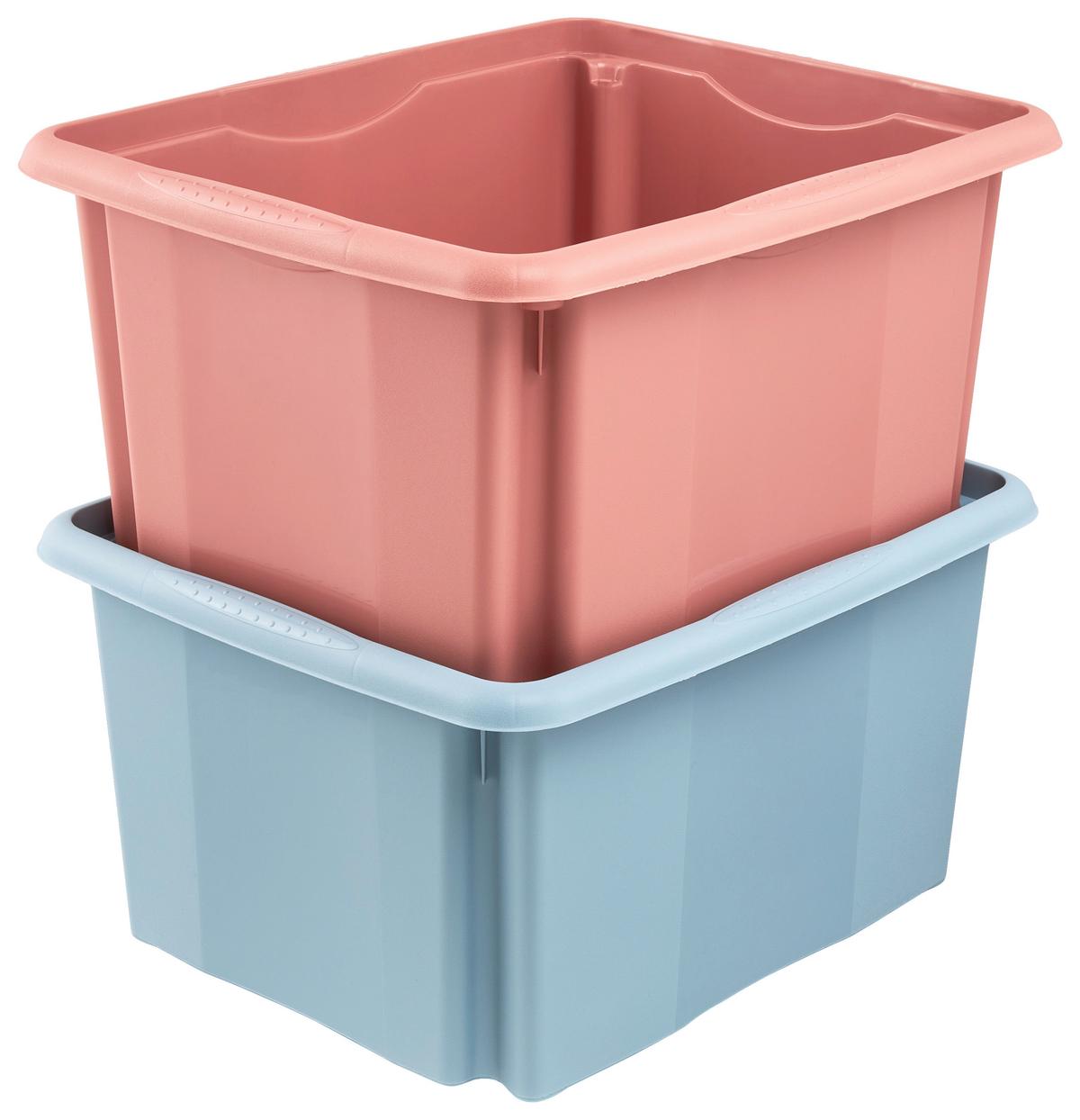 Aufbewahrungsbox Emil Stapelbar Kunststoff 24 L - Blau, KONVENTIONELL, Kunststoff (41/34,5/22cm)