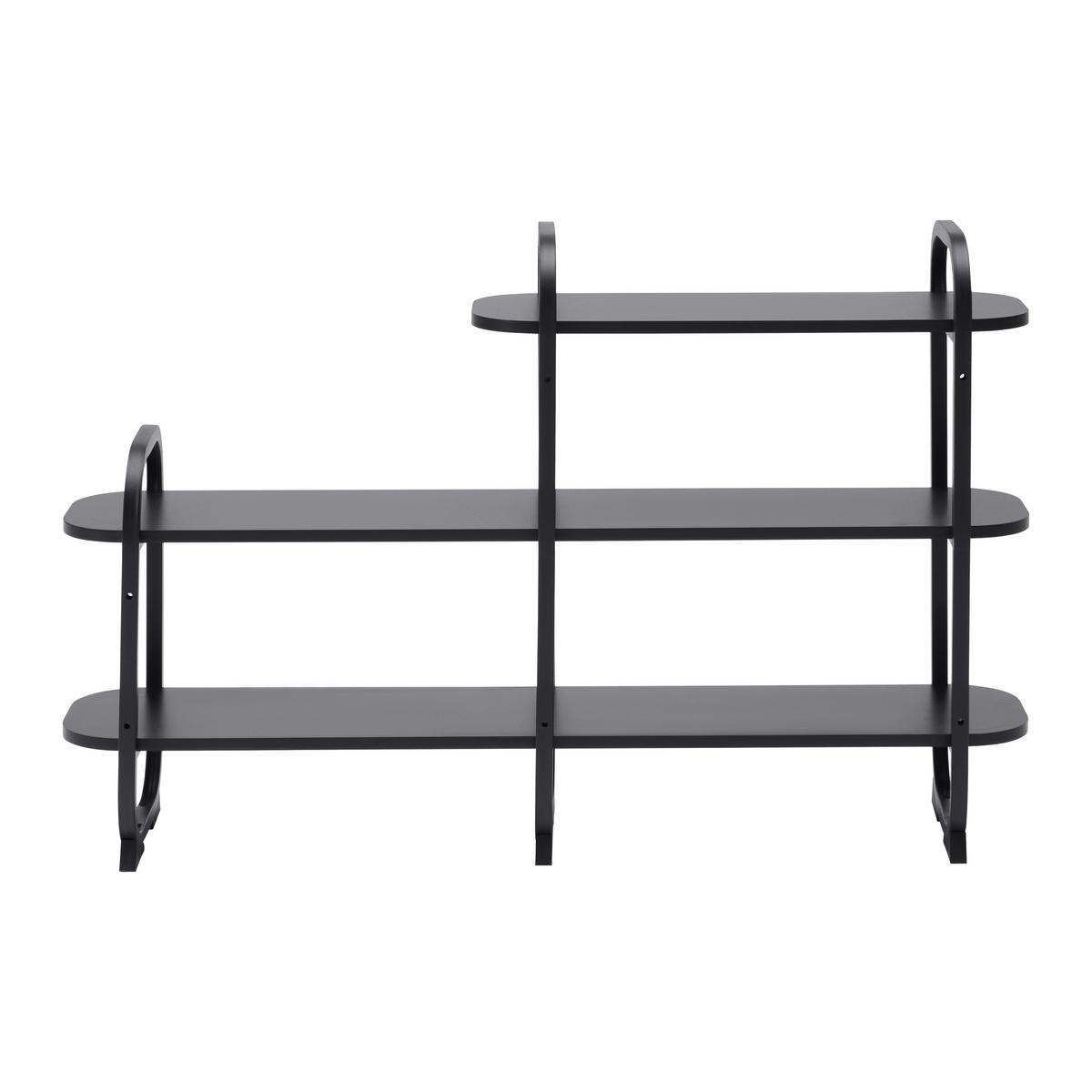 REGÁL BEND -EXKLUSIV- - čierna, Modern, kov/kompozitné drevo (115/72/27cm) - Mömax