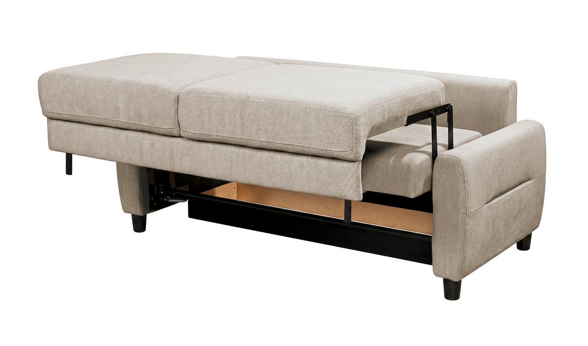 Schlafsofa Rio Creme, B: 192cm - Creme/Schwarz, MODERN, Textil (192/83/99cm) - MID.YOU