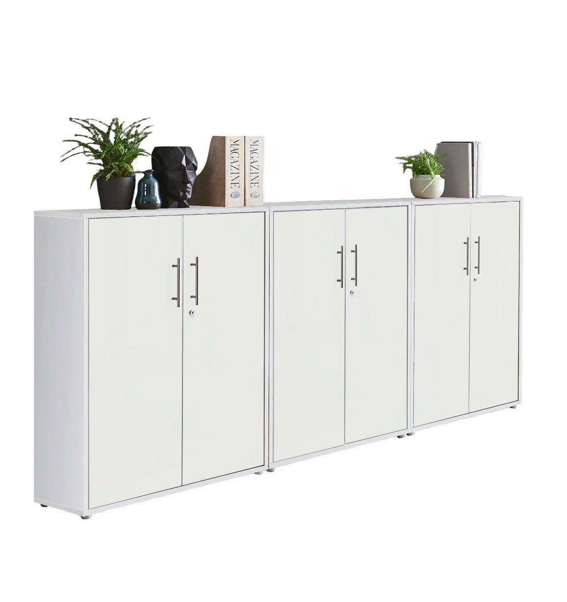 Aktenschrank Office Edition Weiß B: 253,2cm - Weiß, MODERN, Holzwerkstoff (253,2/113,6/33cm) - MID.YOU