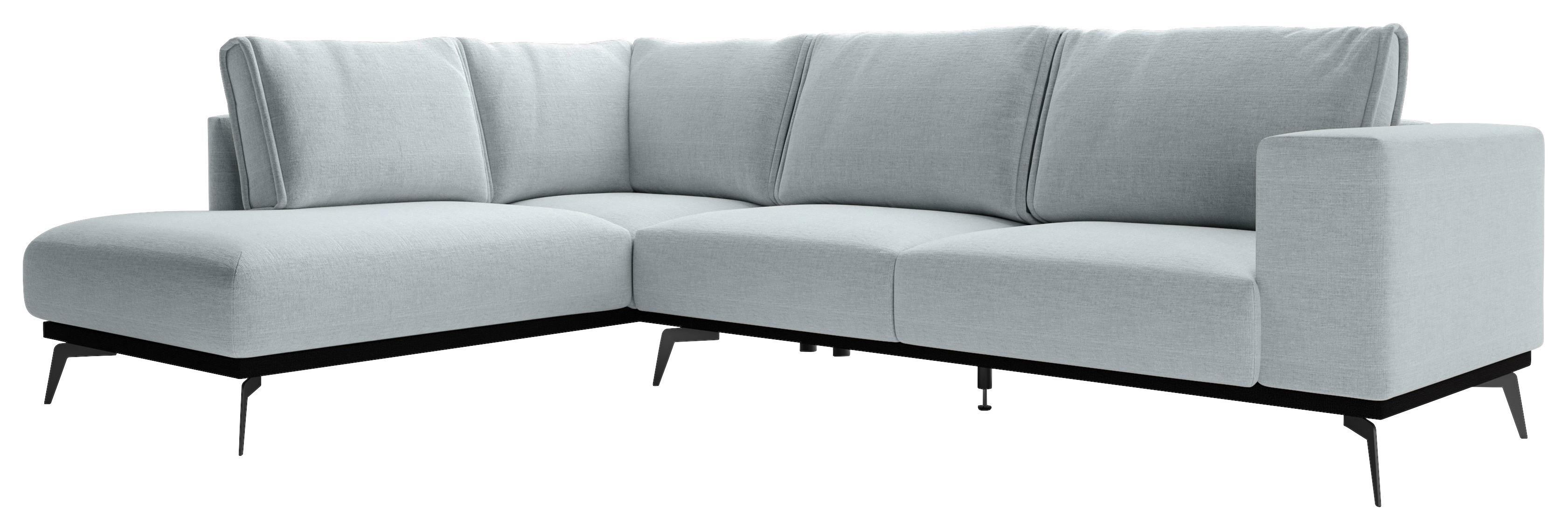 Sedací souprava ISOLDE, levá, světle šedá - černá/světle šedá, Design, kov/dřevo (200/293cm) - MID.YOU