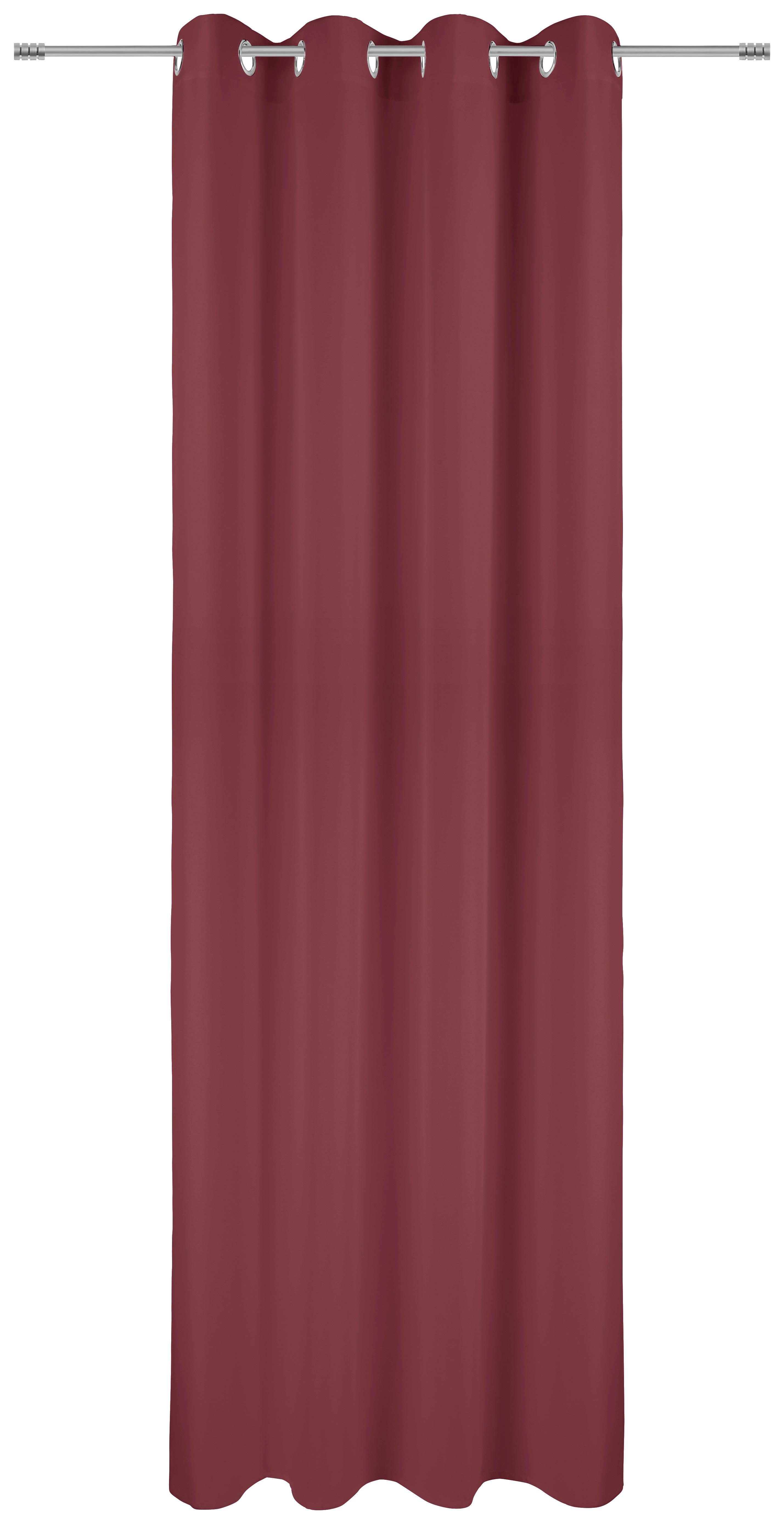 Ösenvorhang Caro - Rot, KONVENTIONELL, Textil (140/245cm) - Ondega