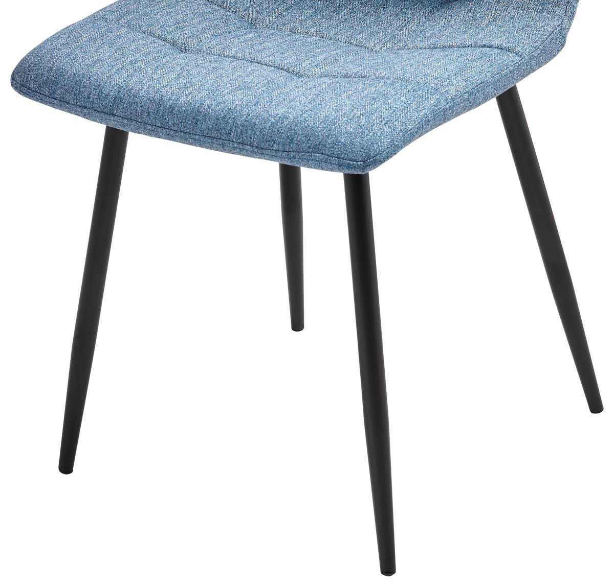 Esszimmerstuhl Empoli Blau/Schwarz - Blau/Schwarz, LIFESTYLE, Textil/Metall (44,5/86/54,5cm) - Livetastic
