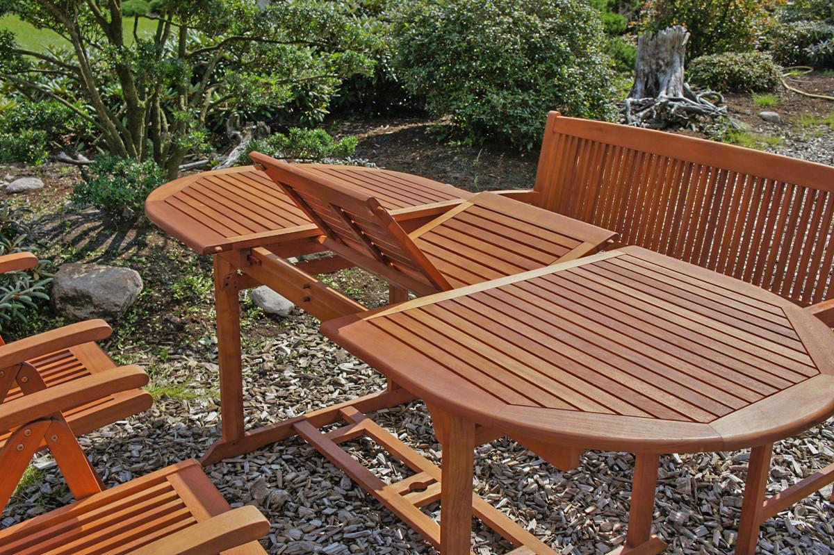 Gartenmöbel Set 7-Tlg. Stockholm aus Eukalyptusholz - Braun, Basics, Holz - Gardenson