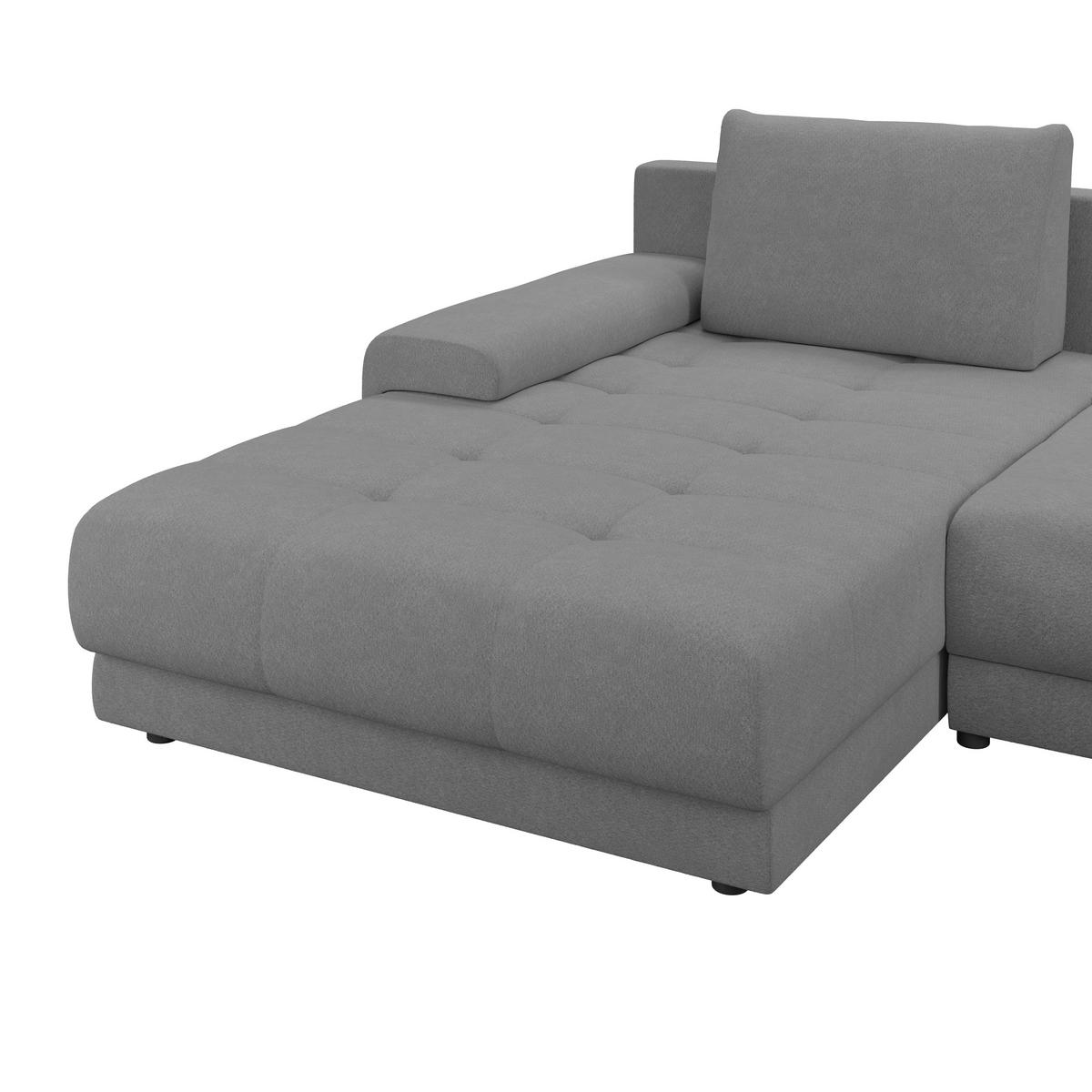Ecksofa Adria Dunkelgrau S: 213x308 cm - Dunkelgrau, Trend, Textil (213/208cm) - Luca Bessoni