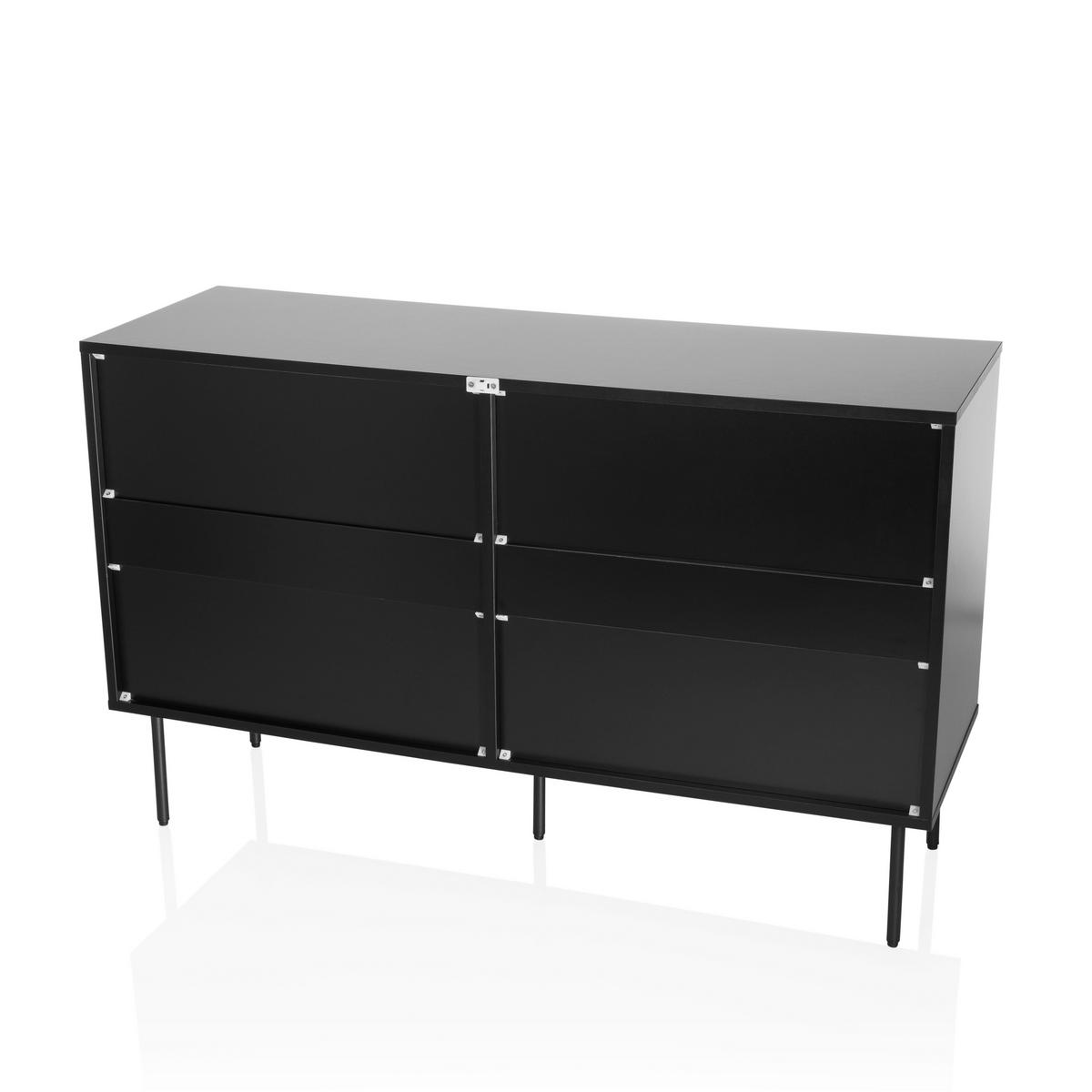 Kommode Karby S Schwarz B: 120 Cm - Schwarz, MODERN, Holzwerkstoff (120/40/75cm) - MID.YOU