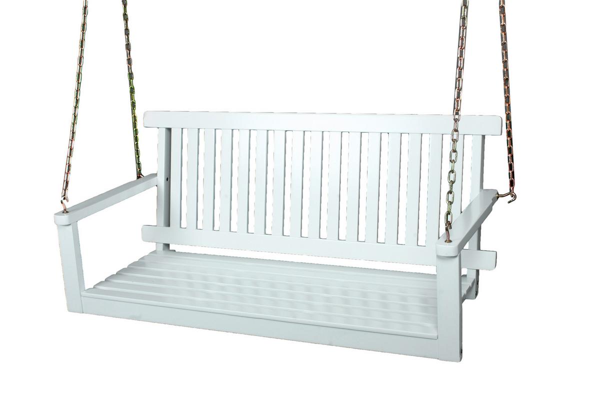 Hängebank Augusta - Weiß, Basics, Holz (130/56/63cm) - Gardenson