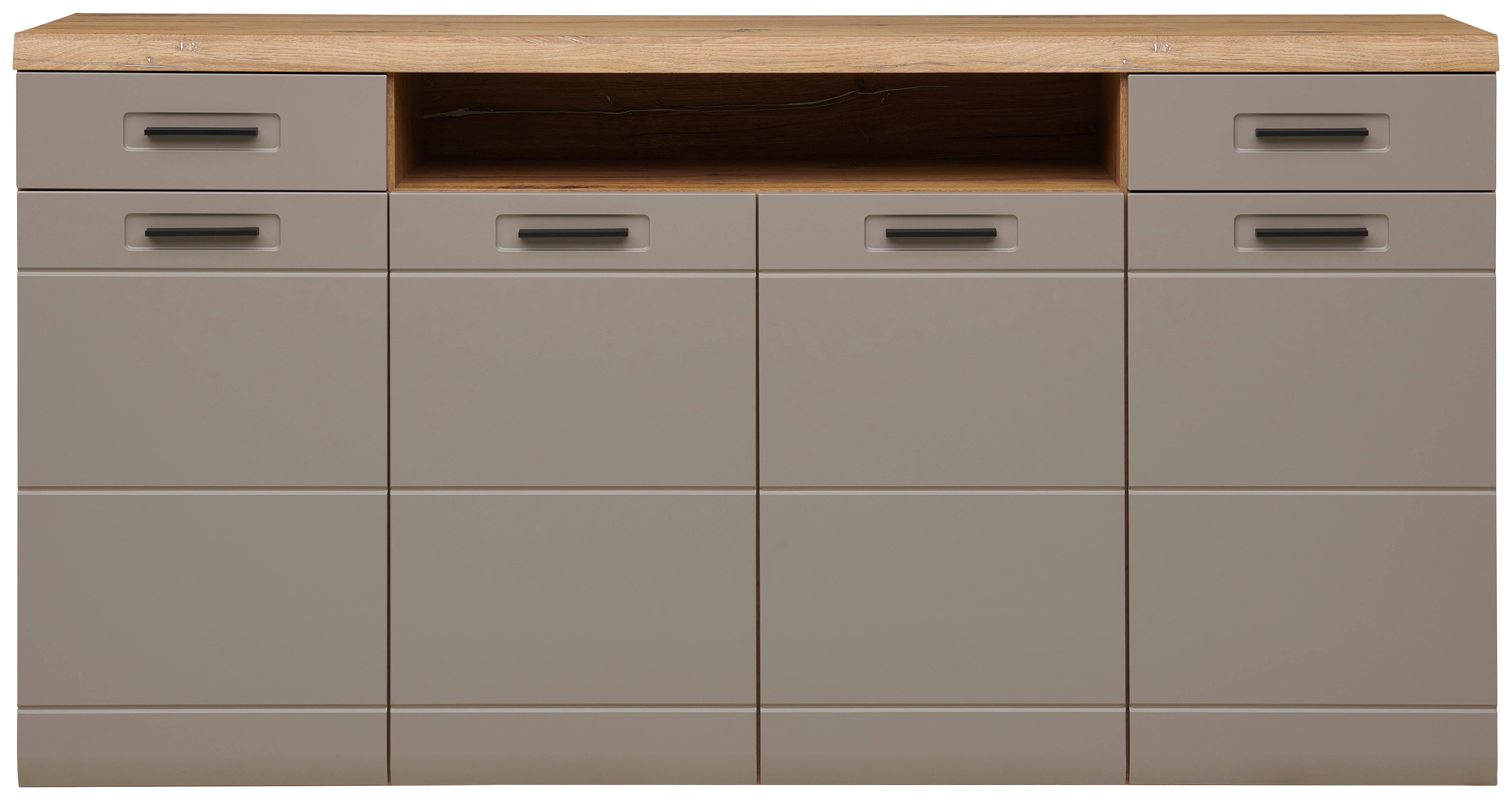 Sideboard B: 200 cm Auris Basalt/Eiche Dekor - MODERN, Holzwerkstoff (200/104,7/43,1cm) - Luca Bessoni