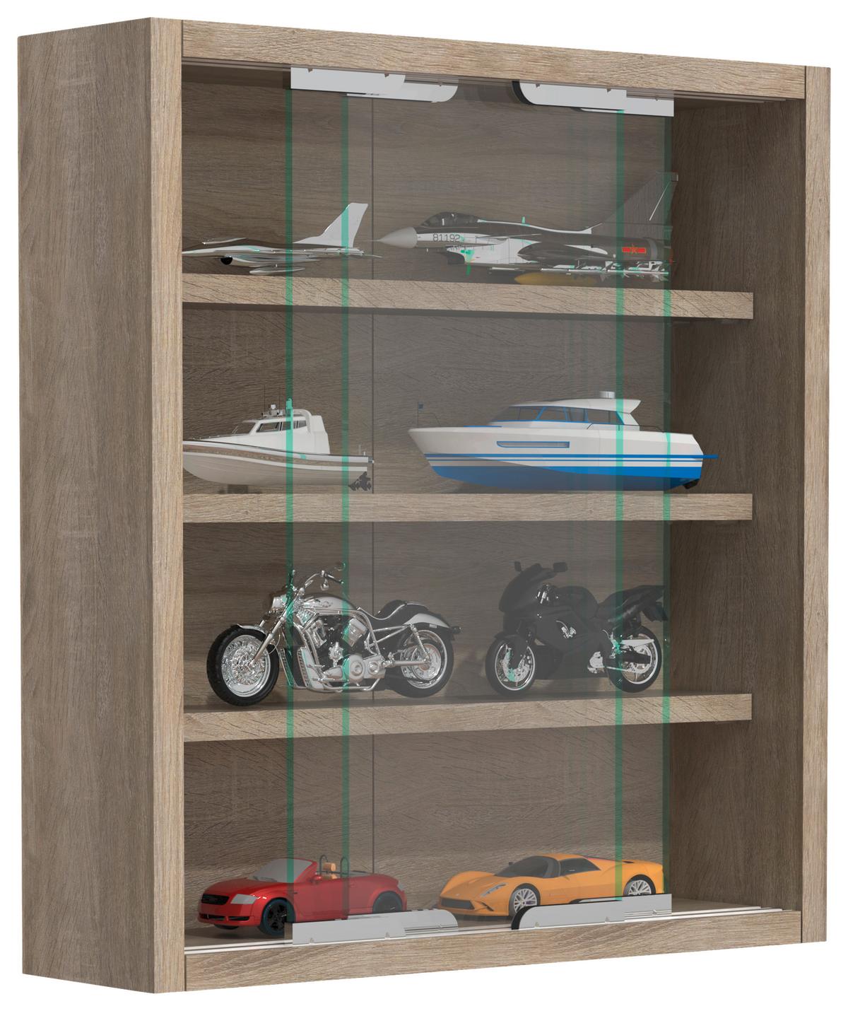 Hängevitrine Agisa S B: 37 cm Eiche Dekor - Sonoma Eiche, MODERN, Glas/Holzwerkstoff (37/40/10cm) - MID.YOU