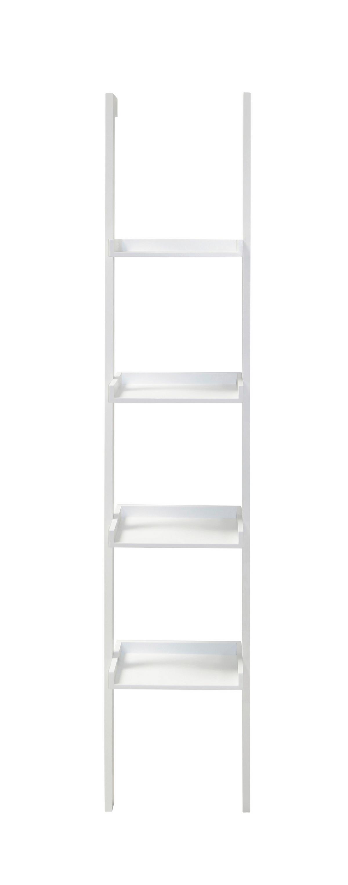 Rebríkový regál WALL biely - biela, Trend, kompozitné drevo (36,5/180/32cm) - Livetastic