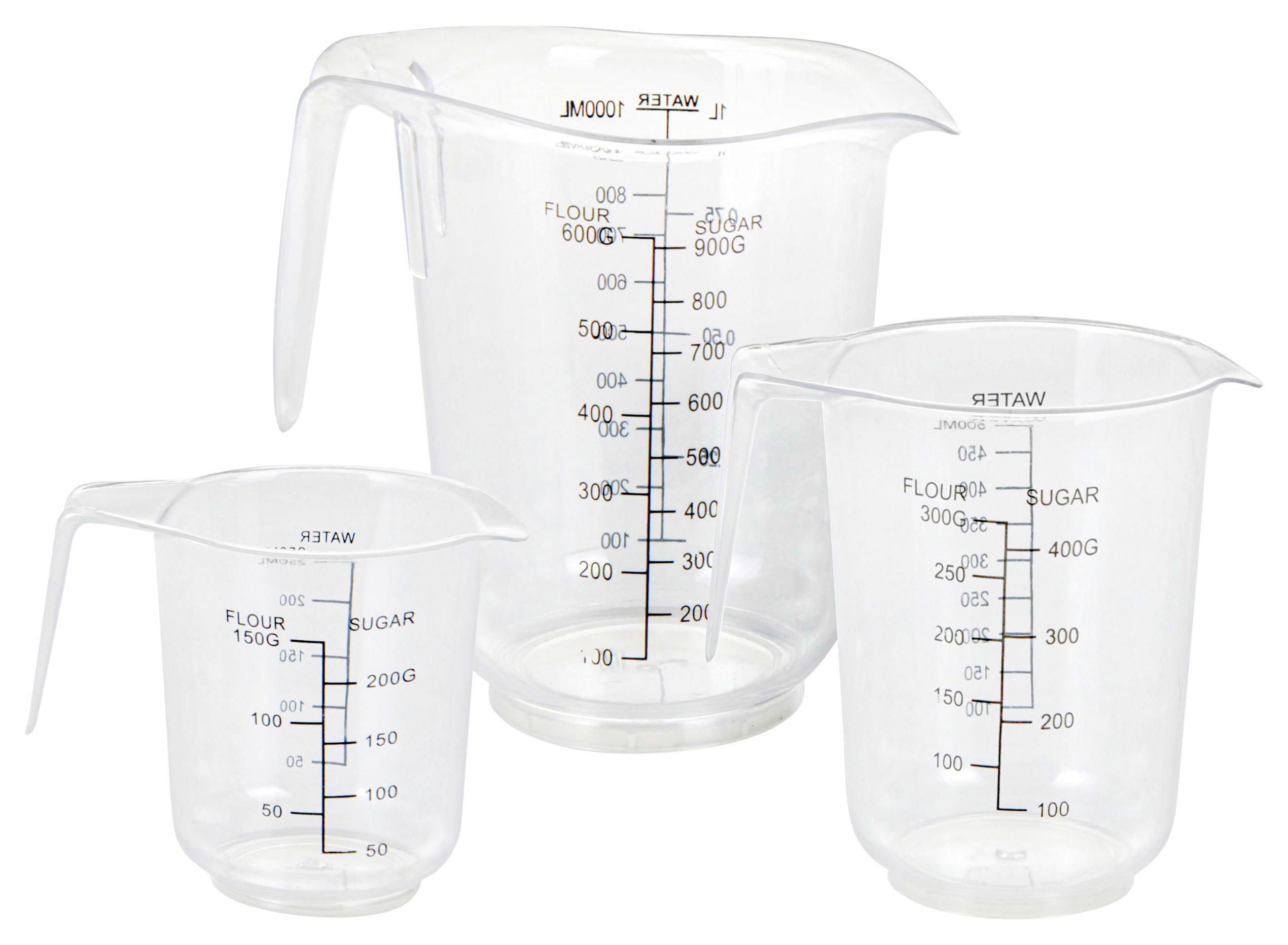 Sada odměrek Anneliese, 3-dílná - průhledné, Konvenční, plast (15/16/12,5cm)