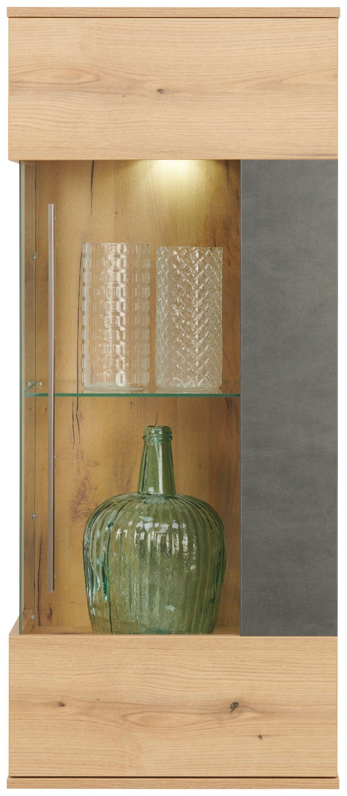 Hängevitrine Limit B: 53 cm Matera/Coast Evoke Eiche Dekor - MODERN, Glas/Holzwerkstoff (53/125/35cm)