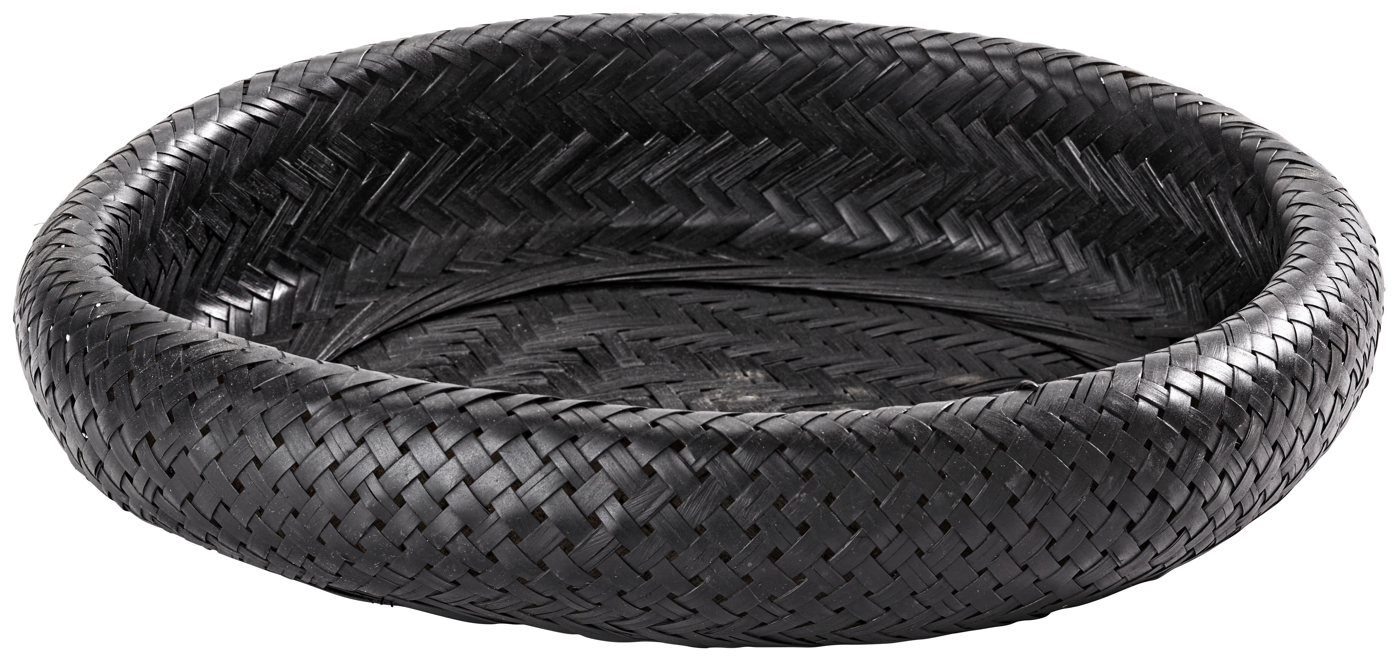 Dekorační košík Finn, Ø: 36cm - černá, přírodní materiály (36/8cm) - Modern Living