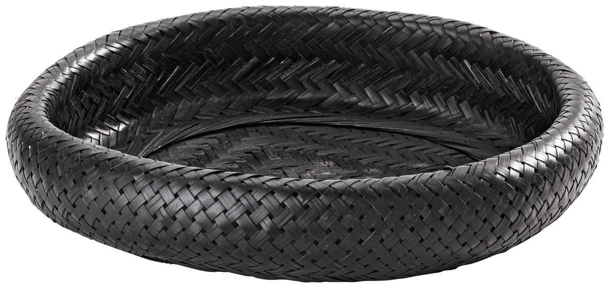 Dekorační košík Finn, Ø: 36cm - černá, přírodní materiály (36/8cm) - Modern Living