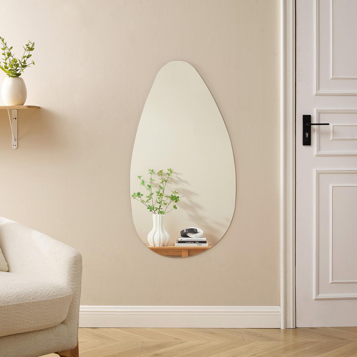 Wandspiegel Klar B: 60 Cm - Klar, Design, Glas/Holzwerkstoff (60/110/0,5cm) - Livetastic