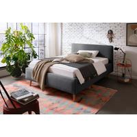 Polsterbett Mattis 140x200cm Anthrazit, Inkl. Bettkasten - Eichefarben/Anthrazit, Design, Holz/Textil (140/200cm) - Livetastic
