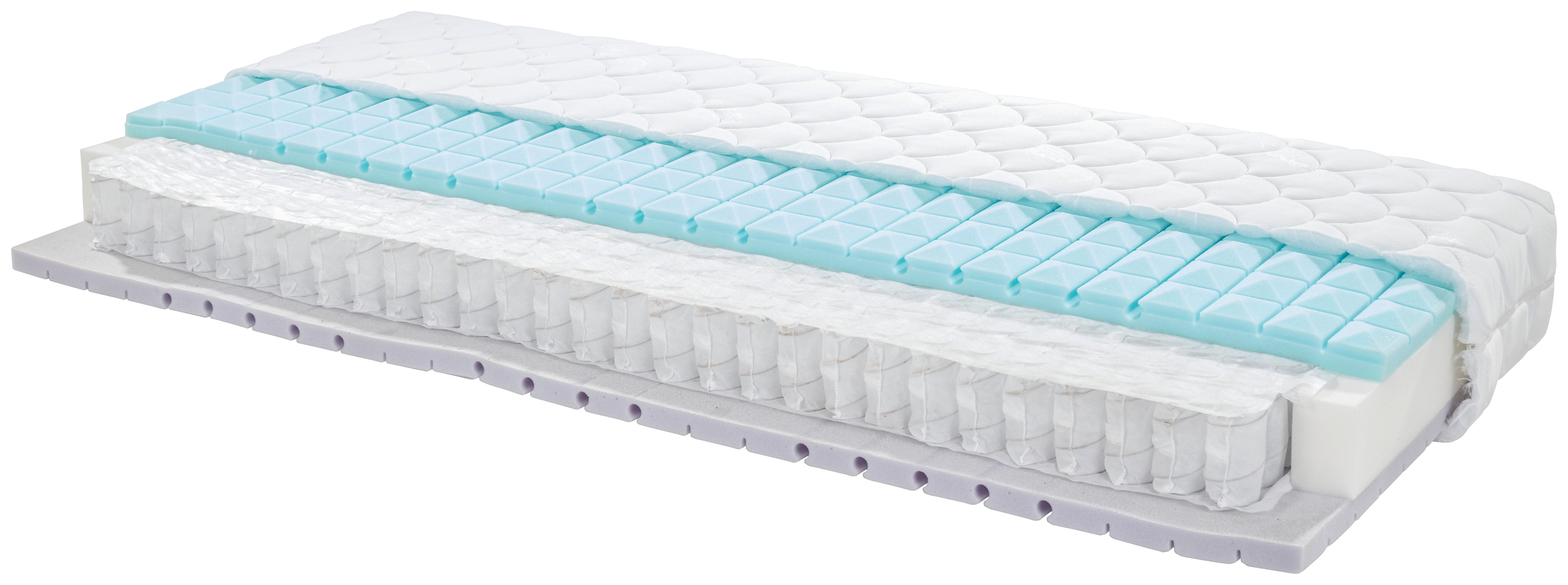 Taschenfederkernmatratze Kairo 90x200 cm H2+h3 - Weiß, Textil (90/200cm)